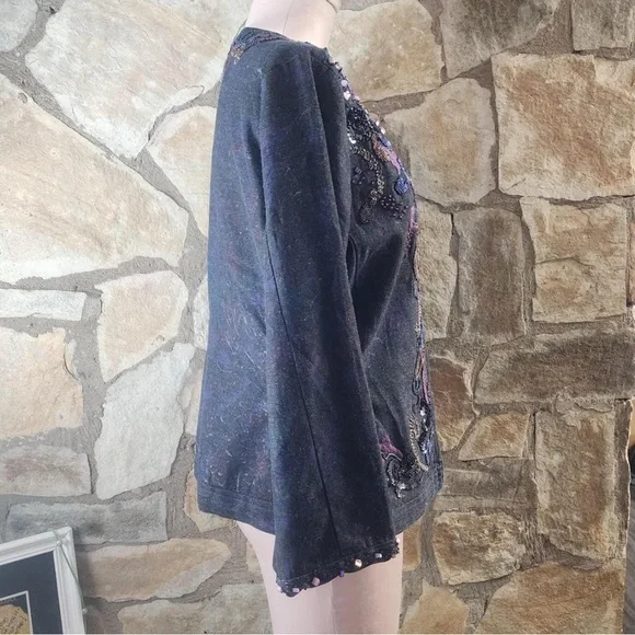 Chico’s Embellished Denim lJacket – Whimsygoth Vibes - Picture 2 of 6